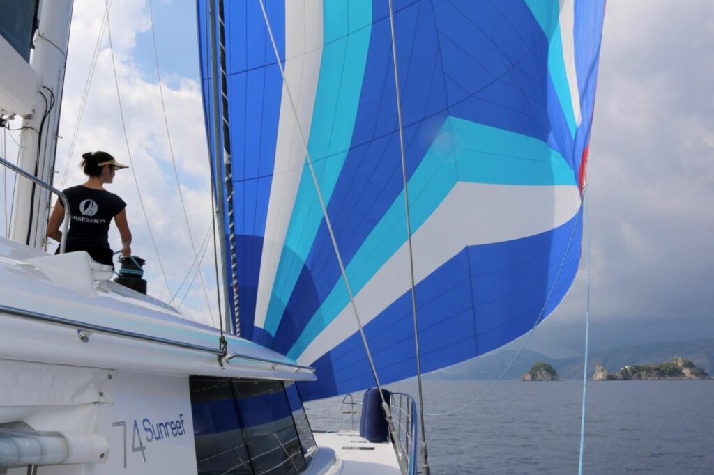 sailing yacht in Caribbean waters